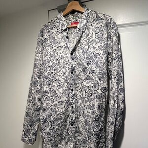 Supreme Black and White Floral Men's Shirt